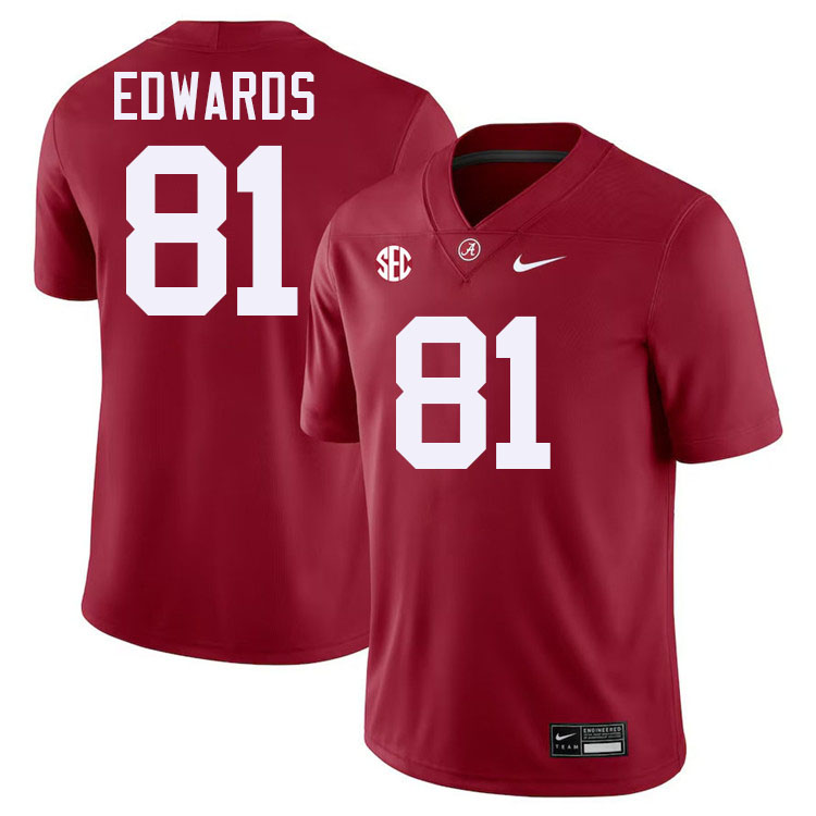 #81 Kaleb Edwards Alabama Jersey,University Of Alabama Crimson Tide Football Jersey,Uniforms-Crimson